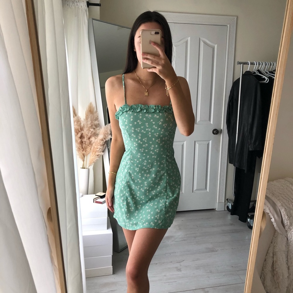 Lulus mint floral dress